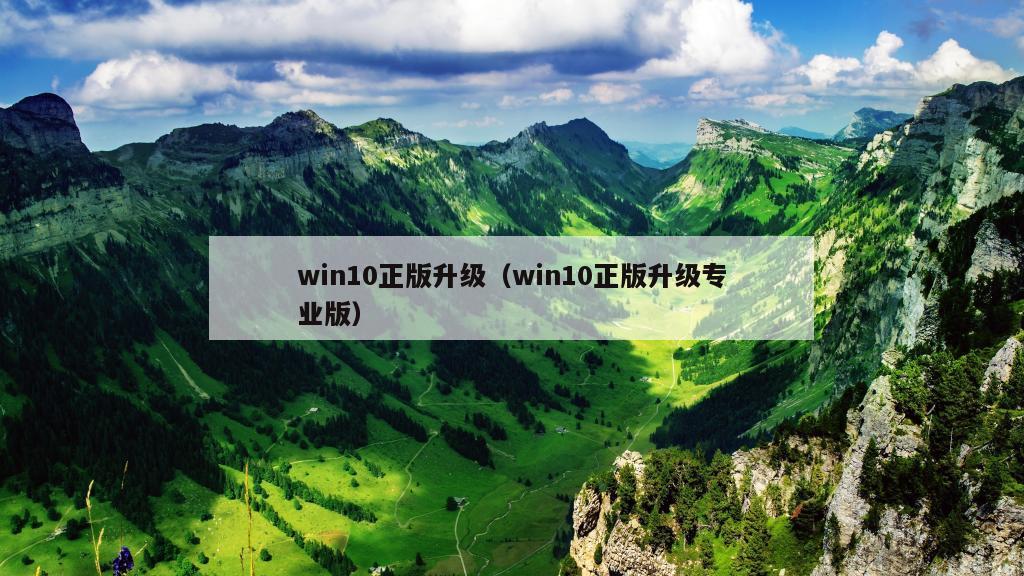 win10正版升级（win10正版升级专业版）