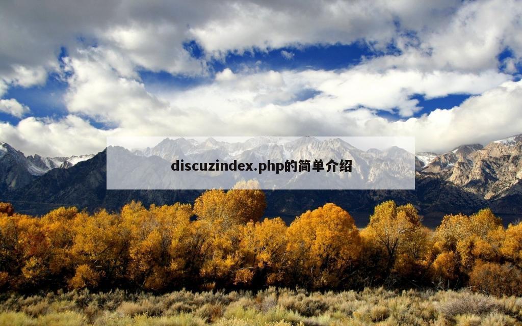 discuzindex.php的简单介绍