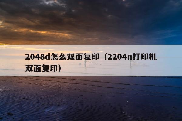 2048d怎么双面复印（2204n打印机双面复印）