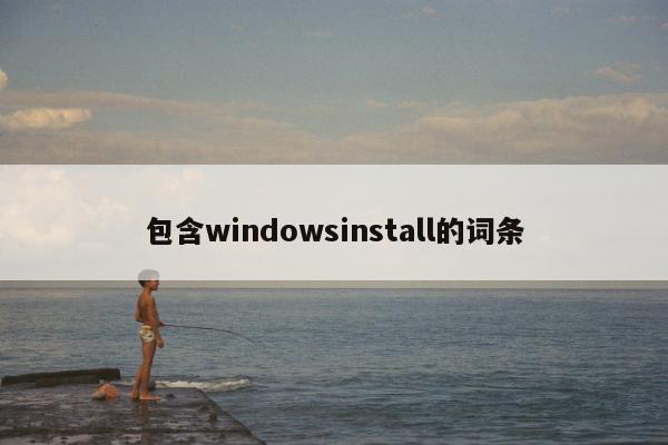 包含windowsinstall的词条