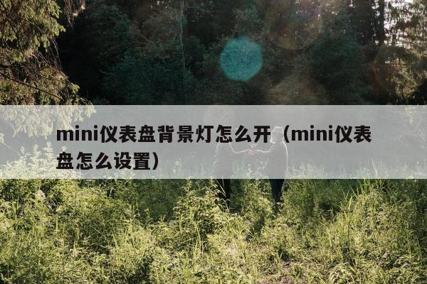 mini仪表盘背景灯怎么开（mini仪表盘怎么设置）