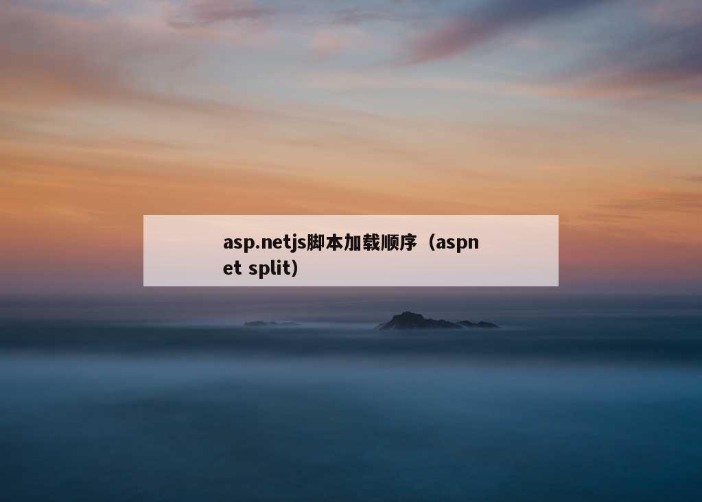 asp.netjs脚本加载顺序（aspnet split）