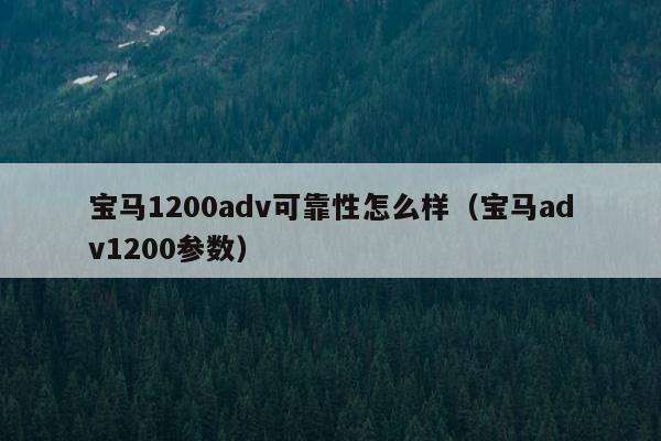 宝马1200adv可靠性怎么样（宝马adv1200参数）