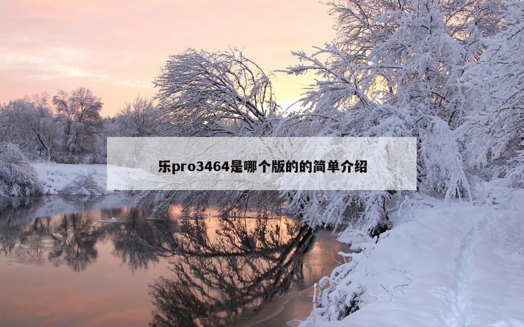 乐pro3464是哪个版的的简单介绍