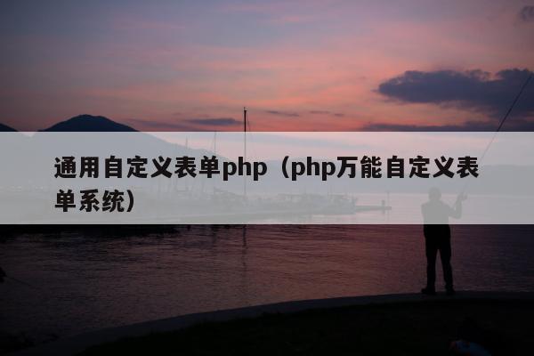 通用自定义表单php（php万能自定义表单系统）