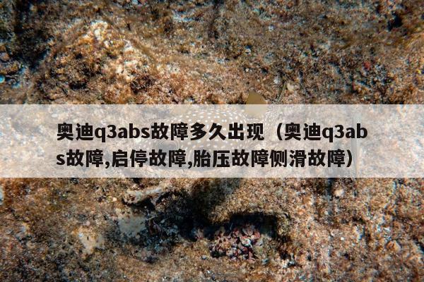 奥迪q3abs故障多久出现（奥迪q3abs故障,启停故障,胎压故障侧滑故障）