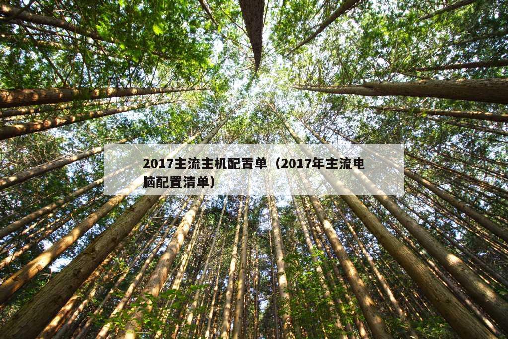 2017主流主机配置单（2017年主流电脑配置清单）