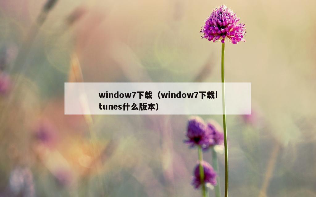 window7下载（window7下载itunes什么版本）