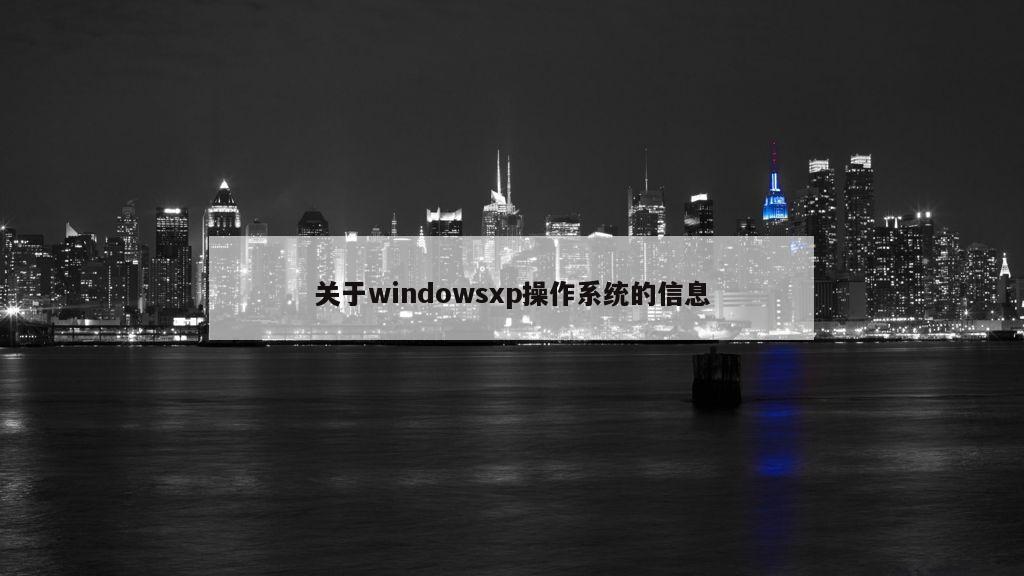 关于windowsxp操作系统的信息