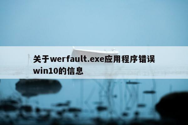 关于werfault.exe应用程序错误win10的信息