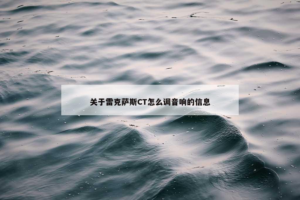 关于雷克萨斯CT怎么调音响的信息