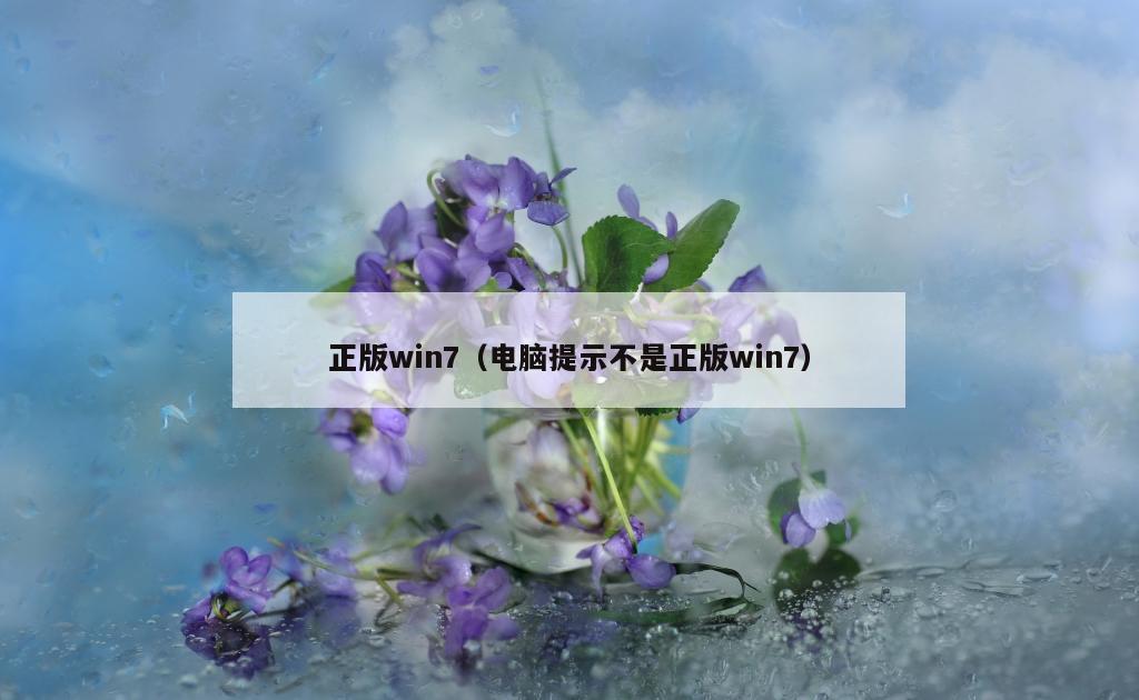 正版win7（电脑提示不是正版win7）