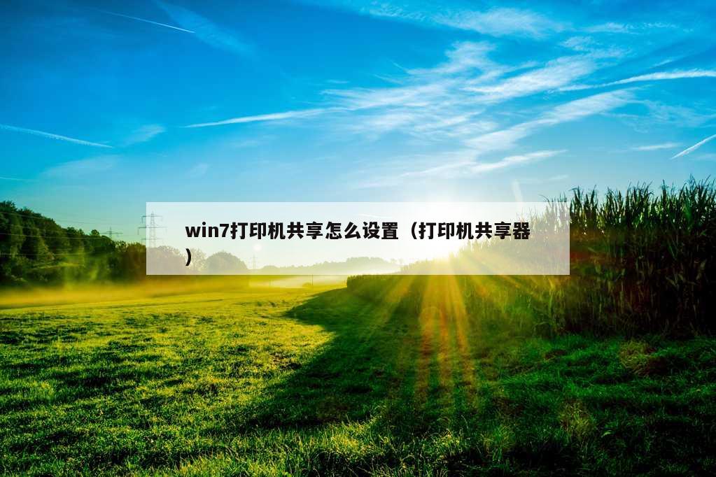 win7打印机共享怎么设置（打印机共享器）