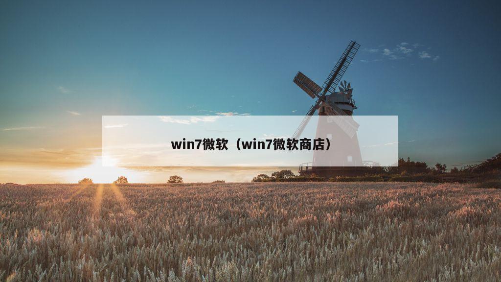 win7微软（win7微软商店）