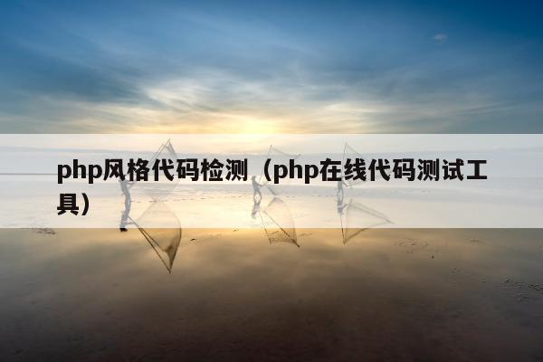 php风格代码检测（php在线代码测试工具）