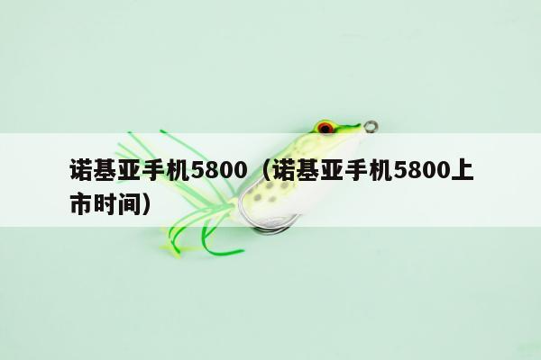 诺基亚手机5800（诺基亚手机5800上市时间）