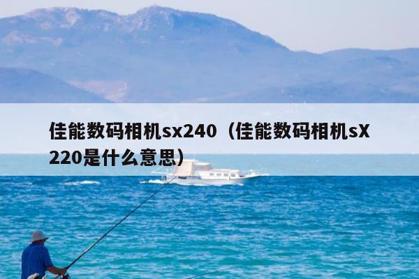 佳能数码相机sx240（佳能数码相机sX220是什么意思）