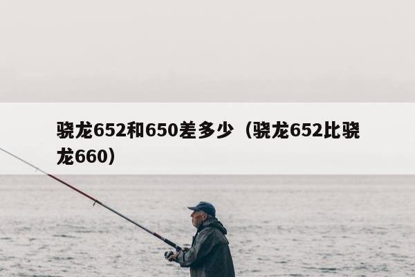 骁龙652和650差多少（骁龙652比骁龙660）