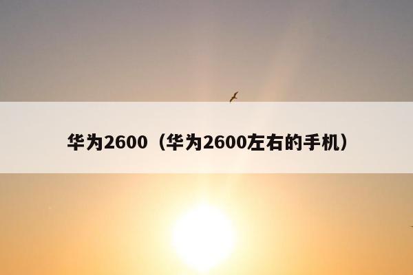 华为2600（华为2600左右的手机）