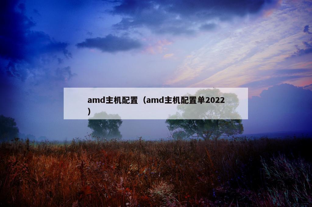 amd主机配置（amd主机配置单2022）