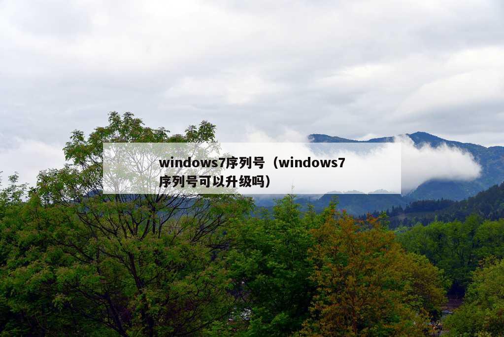 windows7序列号（windows7序列号可以升级吗）