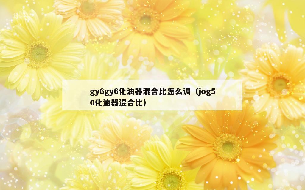 gy6gy6化油器混合比怎么调（jog50化油器混合比）