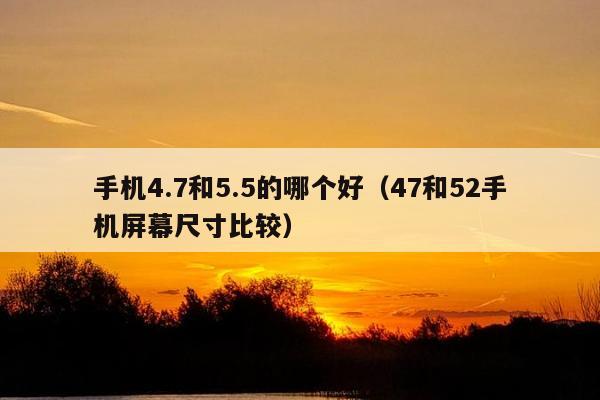 手机4.7和5.5的哪个好（47和52手机屏幕尺寸比较）