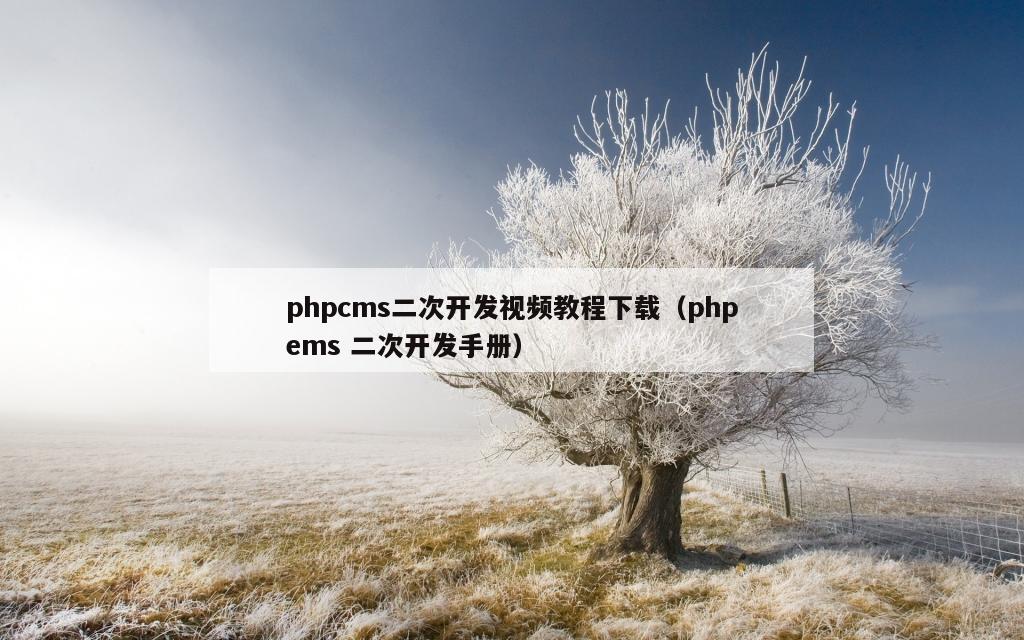 phpcms二次开发视频教程下载（phpems 二次开发手册）