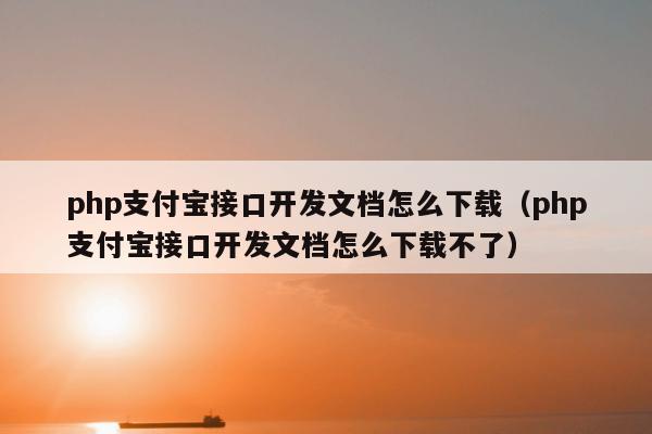 php支付宝接口开发文档怎么下载（php支付宝接口开发文档怎么下载不了）