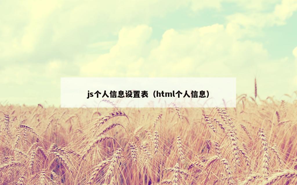 js个人信息设置表（html个人信息）