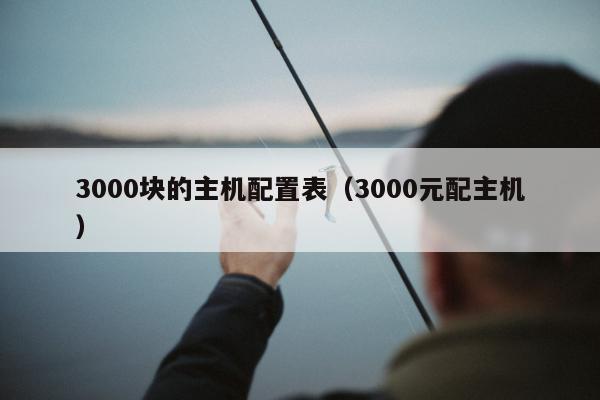 3000块的主机配置表（3000元配主机）