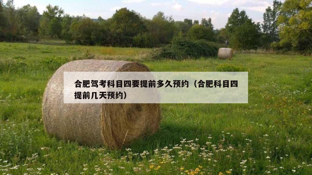 合肥驾考科目四要提前多久预约（合肥科目四提前几天预约）