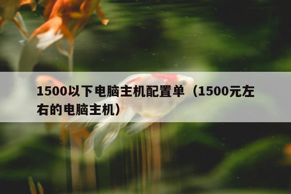 1500以下电脑主机配置单（1500元左右的电脑主机）