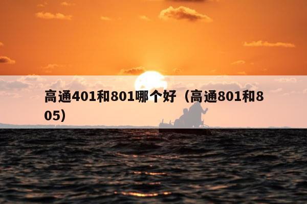 高通401和801哪个好（高通801和805）