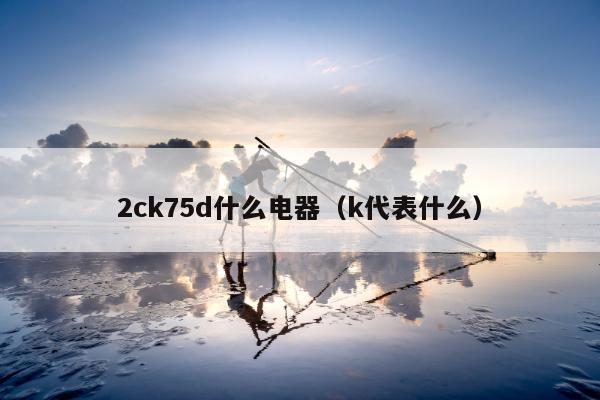 2ck75d什么电器（k代表什么）