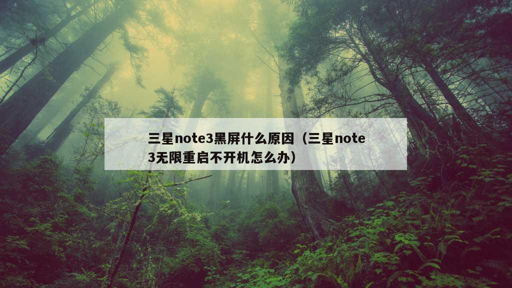 三星note3黑屏什么原因（三星note3无限重启不开机怎么办）