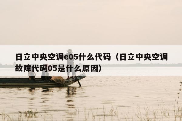 日立中央空调e05什么代码（日立中央空调故障代码05是什么原因）