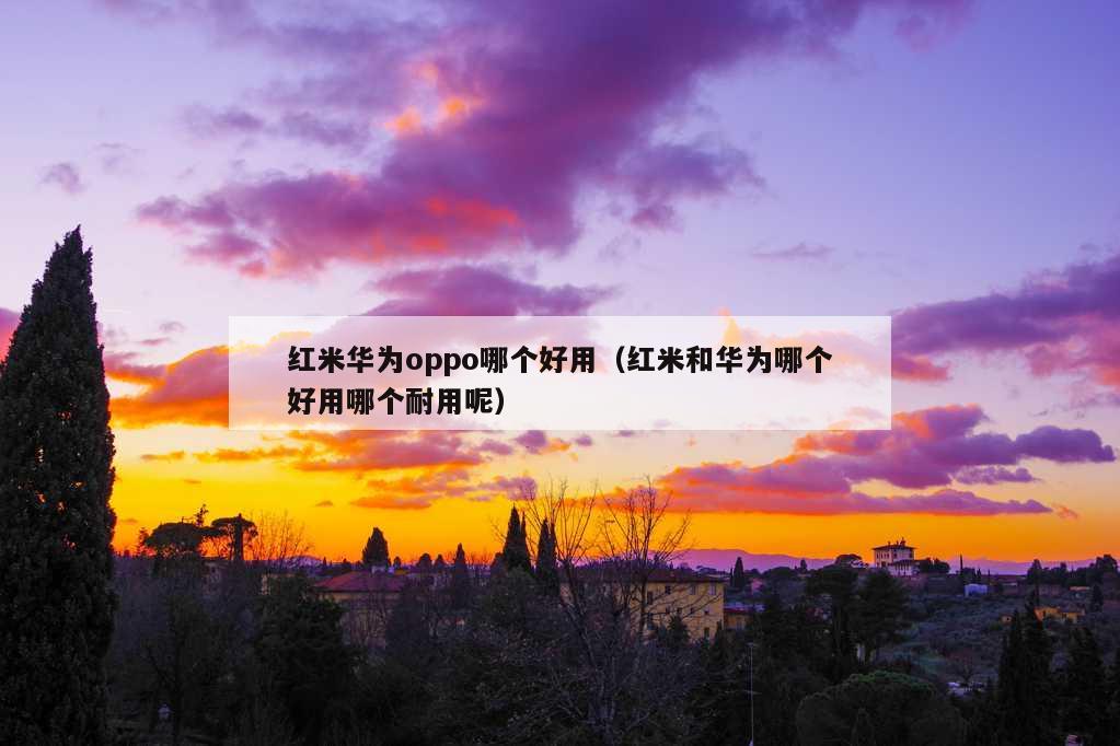 红米华为oppo哪个好用（红米和华为哪个好用哪个耐用呢）