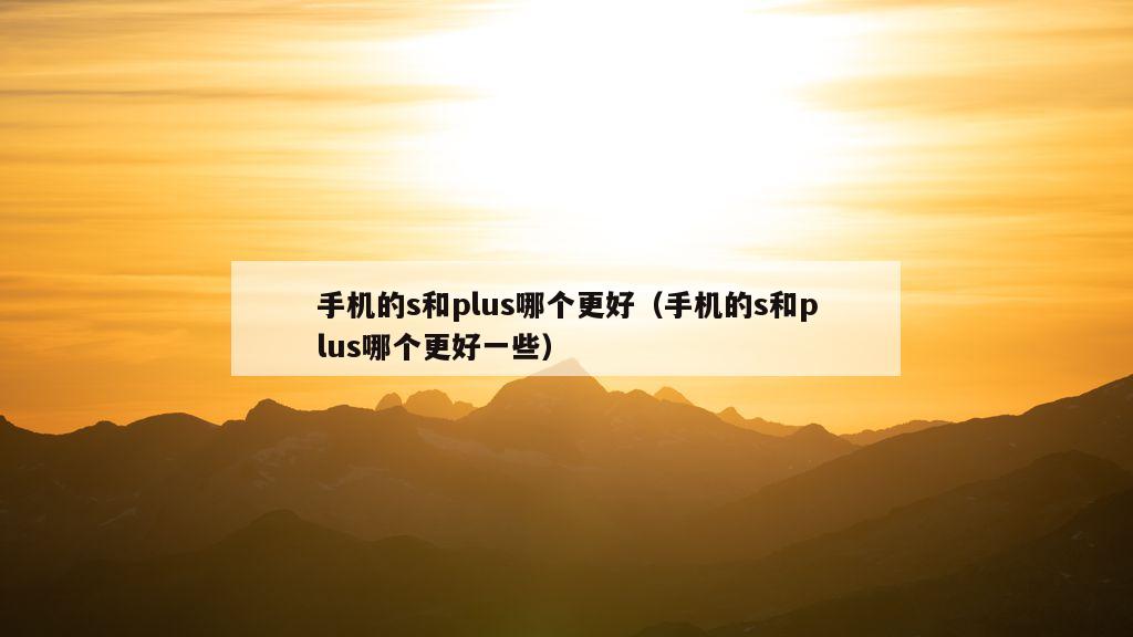 手机的s和plus哪个更好（手机的s和plus哪个更好一些）