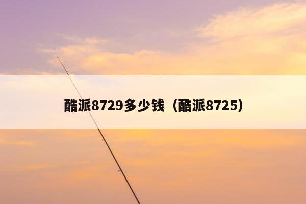 酷派8729多少钱（酷派8725）