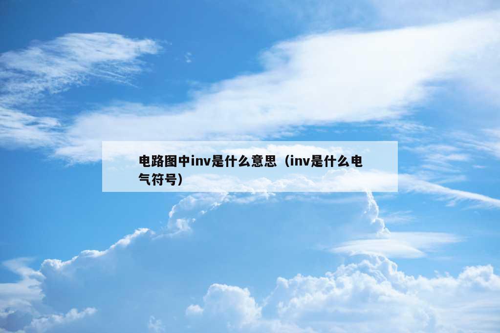 电路图中inv是什么意思（inv是什么电气符号）