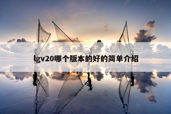 lgv20哪个版本的好的简单介绍