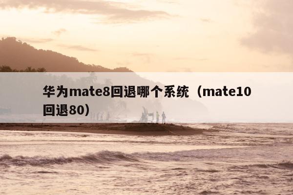 华为mate8回退哪个系统（mate10回退80）