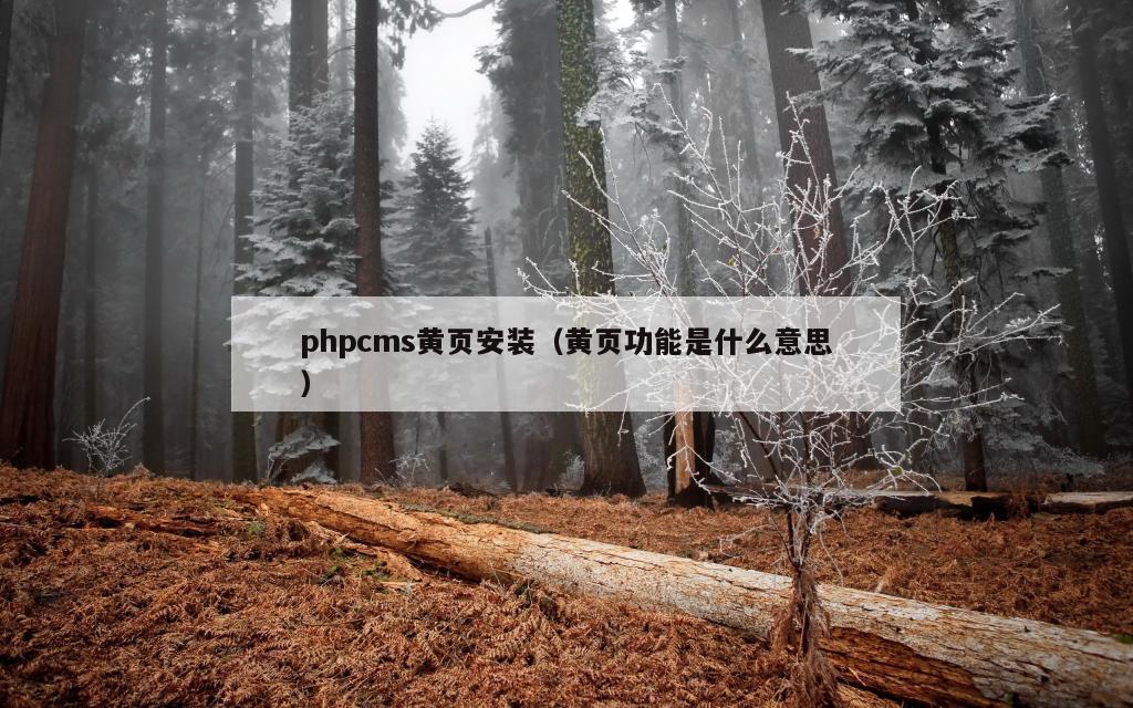 phpcms黄页安装（黄页功能是什么意思）