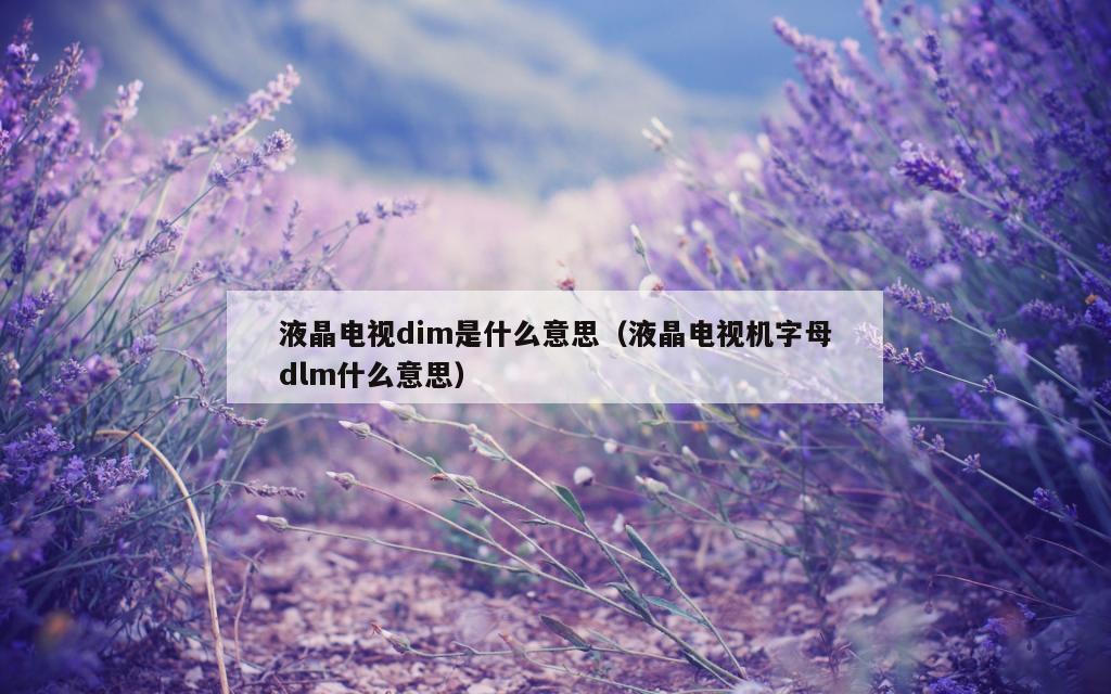 液晶电视dim是什么意思（液晶电视机字母dlm什么意思）