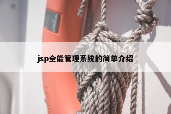 jsp全能管理系统的简单介绍