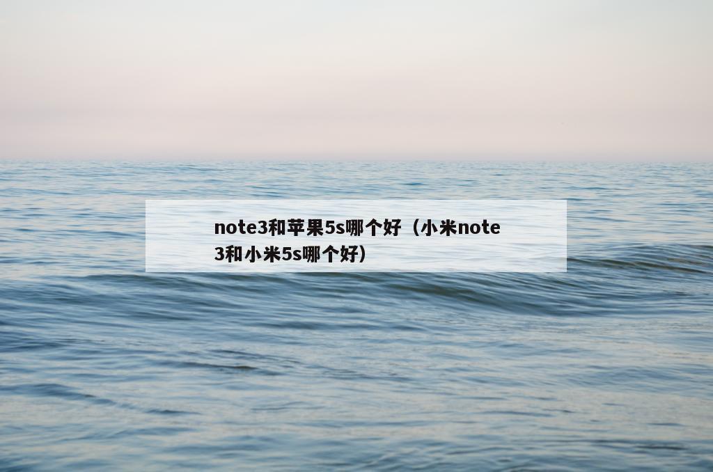 note3和苹果5s哪个好（小米note3和小米5s哪个好）