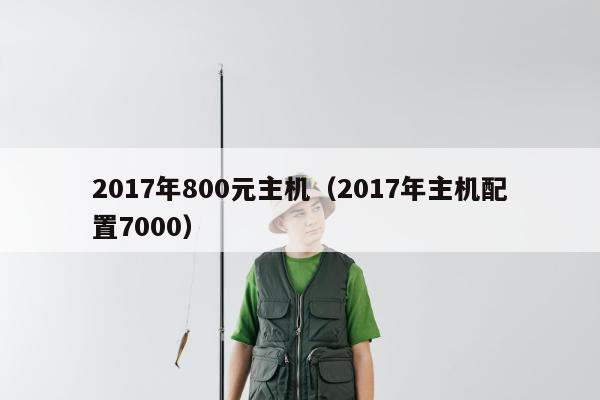 2017年800元主机（2017年主机配置7000）