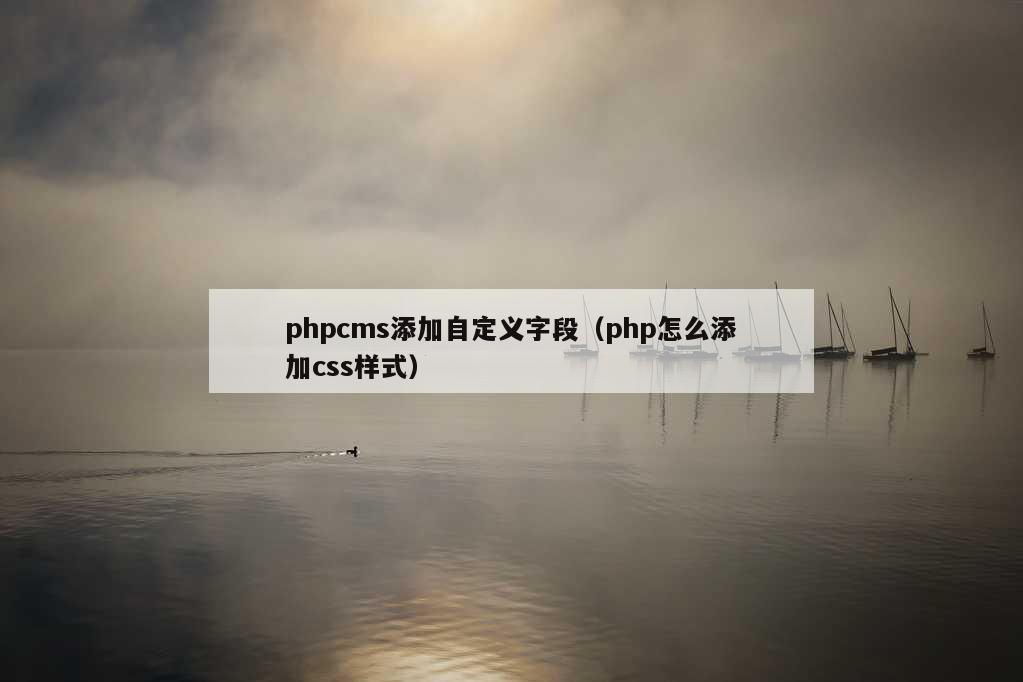 phpcms添加自定义字段（php怎么添加css样式）