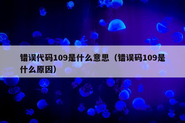 错误代码109是什么意思（错误码109是什么原因）